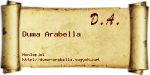 Duma Arabella névjegykártya